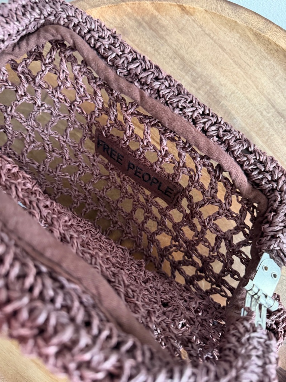 NWT Free People Sand Bound Clutch in Chocolate - Picture 6 of 8
